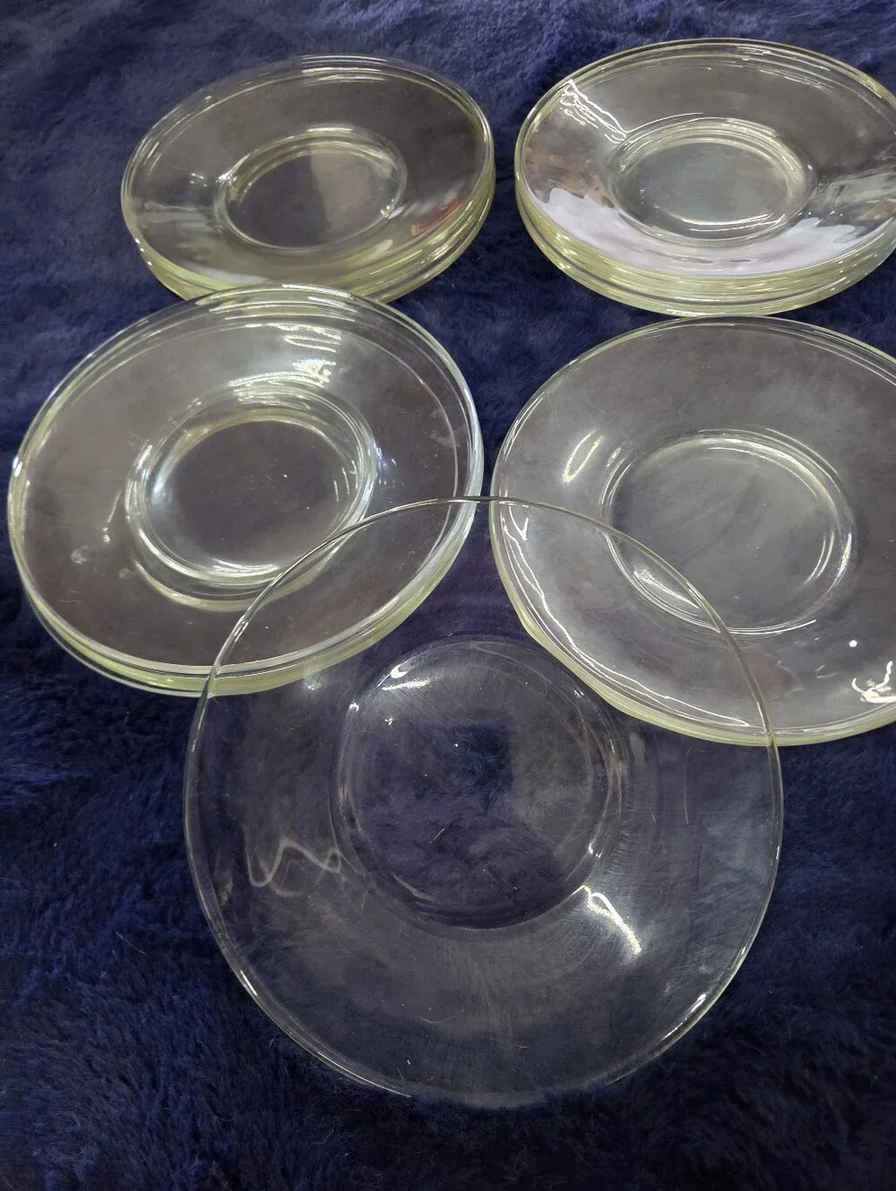 VTG Arcoroc France Classique Heavy Clear Glass 8” Salad Luncheon Plates Set of 4